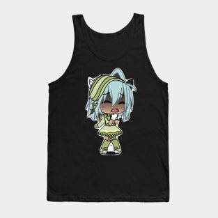 Gacha Life Shy Cute Green Dress Tank Top